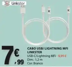 E.Leclerc Cabo usb/ lightning mfi linkster promoção