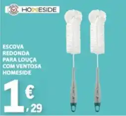 E.Leclerc escova redonda para louça com ventosa homeside promoção