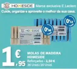 E.Leclerc Molas de madeira homeside promoção