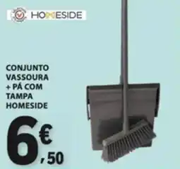 E.Leclerc conjunto vassoura + pá com tampa homeside promoção