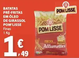 E.Leclerc batatas pré-fritas em óleo de girassol pom'lisse promoção
