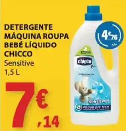 E.Leclerc Detergente máquina roupa bebé líquido chicco sensitive promoção