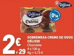 E.Leclerc sobremesa creme de ovos délisse chocolate promoção