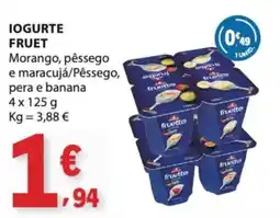 E.Leclerc Iogurte fruett morango, pêssego e maracujá/pêssego, pera e banana promoção