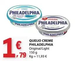 E.Leclerc queijo creme philadelphia original/light promoção