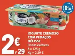 E.Leclerc Iogurte cremoso com pedaços délisse frutas exóticas promoção