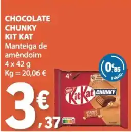 E.Leclerc Chocolate chunky kit kat manteiga de amêndoa promoção