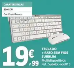 E.Leclerc Teclado + rato sem fios subblim promoção