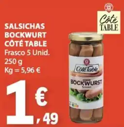 E.Leclerc salsichas bockwurt côte table promoção