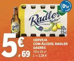 E.Leclerc Cerveja com álcool radler sagres promoção