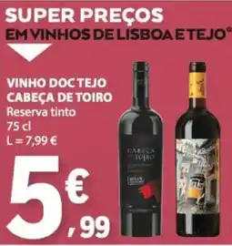 E.Leclerc vinho doc tejo cabeça de toiro reserva tinto promoção