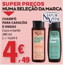 E.Leclerc champô para caracóis e ondas coco e karité natur vital promoção