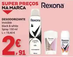 E.Leclerc Rexona desodorante invisible black & white promoção