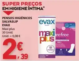 E.Leclerc Pensos higiênicos salvaslip evax maxi plus promoção