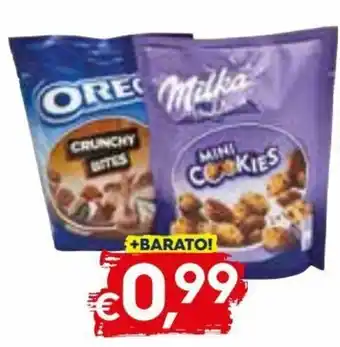 Bolachas Oreo Crunchy Bites Milka Mini Cookies/Wafers 110g