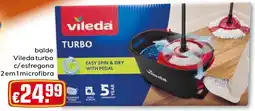 Bolama balde vileda turbo c/esfregona 2 em 1 microfibra promoção