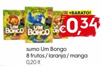 Bolama Sumo Um Bongo 8 Frutos/Laranja/Manga 0,20lt promoção