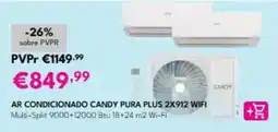 Radio Popular ar condicionado candy pura plus 2x912 wifi promoção