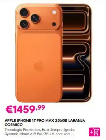 Apple iphone 17 pro max 256gb laranja cosmico