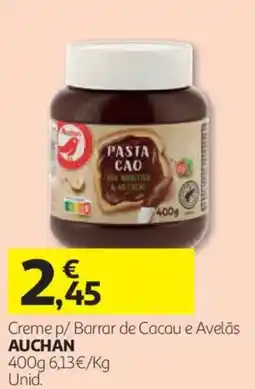 Auchan Pasta cao creme P/ barrar de cacau e avelas auchan promoção