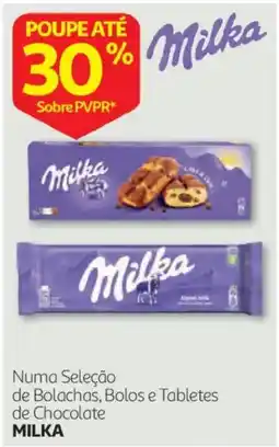 Auchan Milka numa seleção de bolachas, bolos e tabletes de chocolate promoção