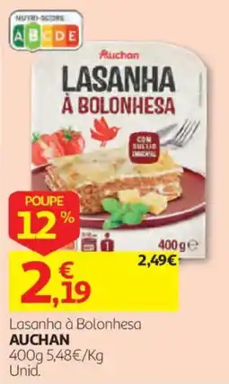 Auchan Lasanha à Bolonhesa Auchan promoção