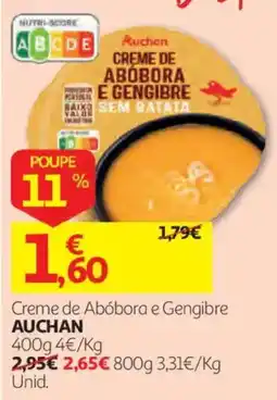 Auchan Creme de Abóbora e Gengibre Auchan promoção