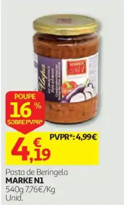 Auchan Pasta de Beringela MARKE N1 promoção