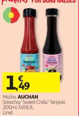 Auchan Molho auchan siracha/sweet chilli/teriyaki promoção