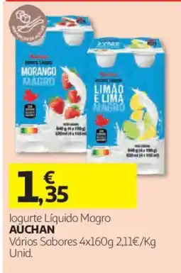 Auchan logurte líquido magro auchan promoção