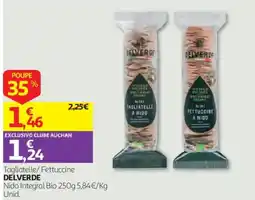 Auchan Tagliatelle/ Fettuccine Delverde Nido Integral Bio promoção
