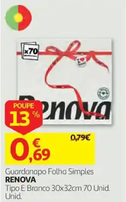 Auchan Guardanapo Folha Simples Renova promoção