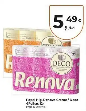 Papel Hig. Renova Creme Deco 4 Folhas 12r