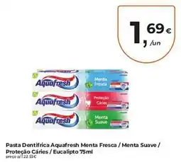 Aqui é fresco Pasta dentífrica aquafresh menta fresca menta suave proteção cáries eucalipto promoção