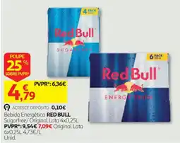 Auchan Bebida Energética Red Bull Sugarfree promoção