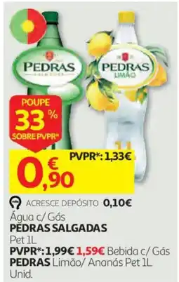 Auchan Água c/ Gás PEDRAS SALGADAS Pet 1L promoção