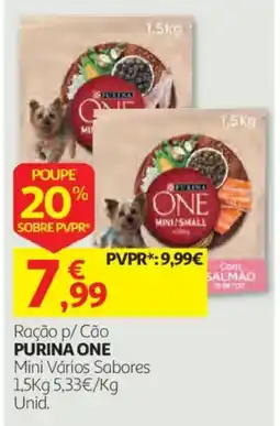 Auchan Ração p/ Cão Purina One Mini Vários Sabores promoção