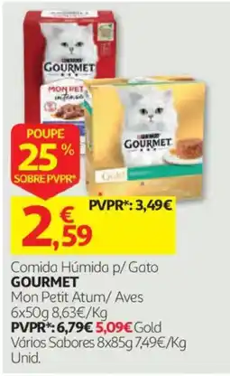 Auchan comida húmida p/ gato gourmet promoção
