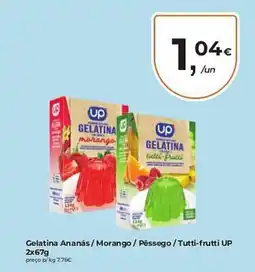 Aqui é fresco Gelatina ananás morango pêssego tutti-frutti up promoção