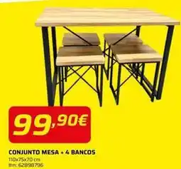 Bricomarché Conjunto mesa + 4 bancos promoção