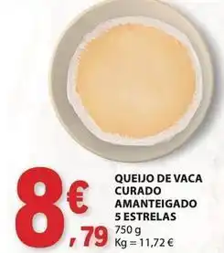 E.Leclerc Queijo de vaca curado amanteigado 5 estrelas promoção