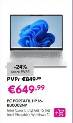 Radio Popular Hp - pc portatil 16- bu0002np promoção