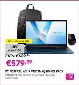 Radio Popular Asus - portatil m1502naq-r51bdl pack promoção