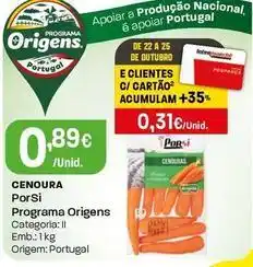 Intermarché Porsi - cenoura programa origens promoção