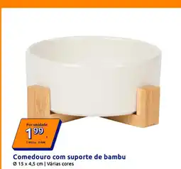 Action Comedouro com suporte de bambu promoção