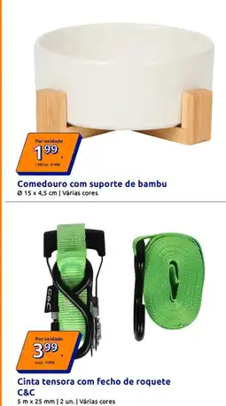 Action Comedouro com suporte de bambu promoção