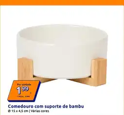 Action Comedouro com suporte de bambu promoção