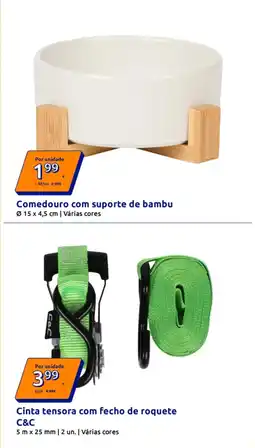 Action Comedouro com suporte de bambu promoção