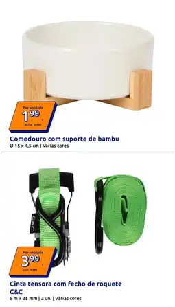 Action Comedouro com suporte de bambu promoção