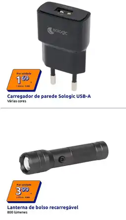 Action Carregador de parede Sologic USB-A promoção